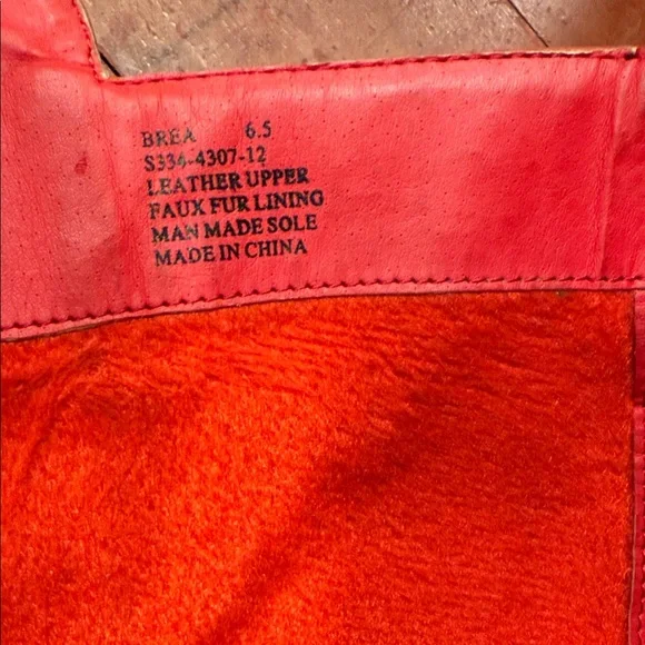 Miz Mooz Red Leather Knee-High Wedge Boots. Size 6.5 - Picture 10 of 13